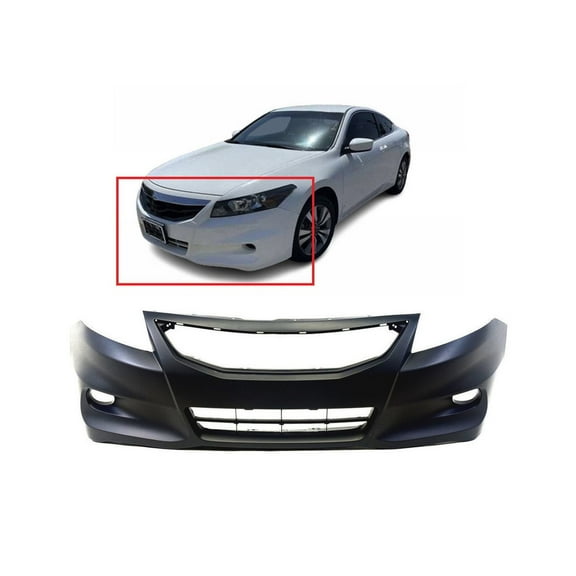 DCP Front Bumper Cover For 2011-2012 Honda Accord Coupe w/ fog light holes