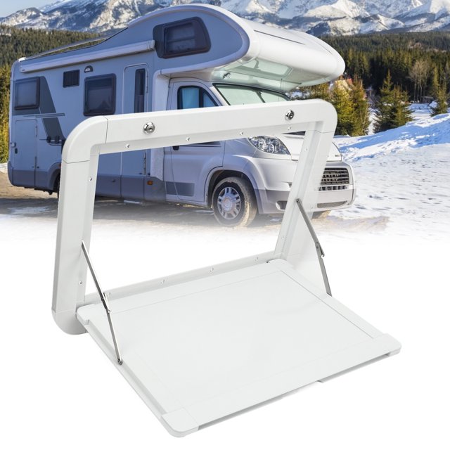 Side Mounted Folding Table, 20kg Load Bearing Anti Impact Durable Aluminium Alloy 4 Keys RV External Dining Table for MPV