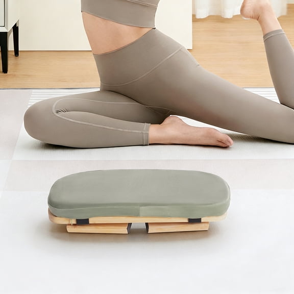 1 PCS Foldable&Ergonomic Meditation Stool Foldable Kneeling Meditation Bench w/Cushion 180kg/396. 83lbs Max. Load Capacity, Wood Color Green Color