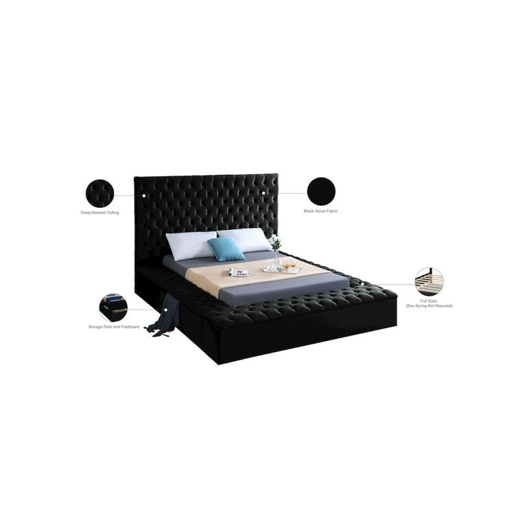 Meridian Furniture Bliss Velvet Queen Bed Meridian Furniture Bliss Velvet Queen Bed