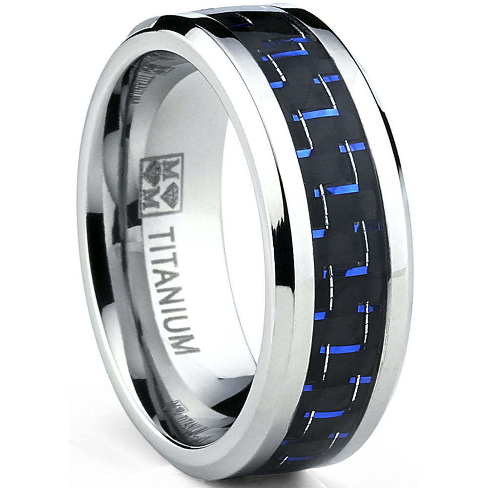 RingWright Co. - Men's Titanium Ring Wedding Engagement Band with Black ...