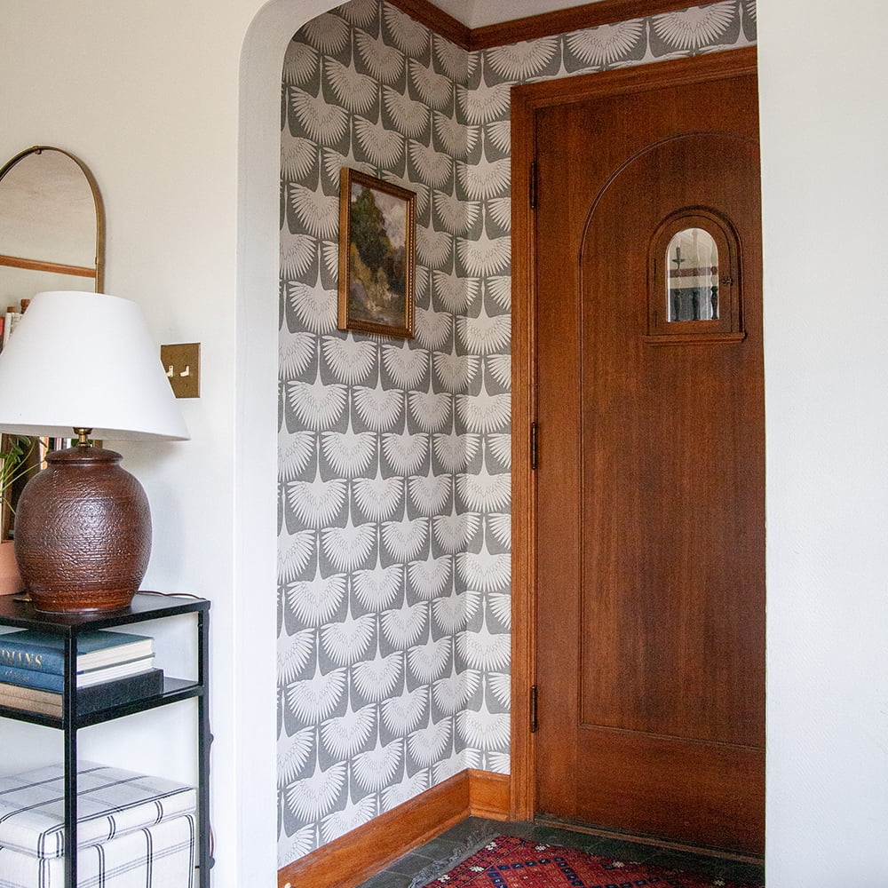 Tempaper x Genevieve Gorder Feather Flock Chalk Peel and Stick Wallpaper, 20.5" x 16.5'