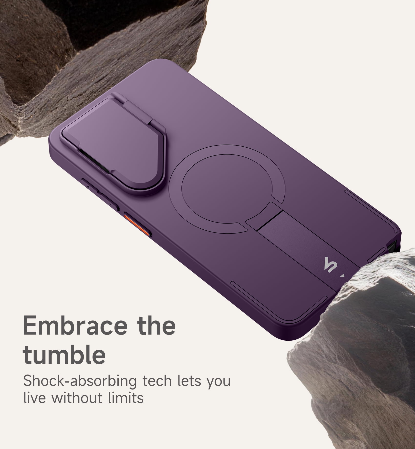 SURITCH for Samsung Galaxy S26 Ultra Phone Case, Magnetic Protective Cover with Camera Cover and Adjustable Metal Kickstand for Galaxy S26 Ultra, Purple