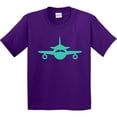 thumbnail image 3 of Inktastic Cute Teal Airplane Youth T-Shirt, 3 of 5