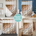 thumbnail image 5 of No Hook Shower Curtain with Snap in Liner, Brown Stripe Abstract Geometric Waterproof Bath Curtain Double Layers with See Through Top Window, Gradient Water Ripple Modern Art Shower Curtains 36x72in, 5 of 9