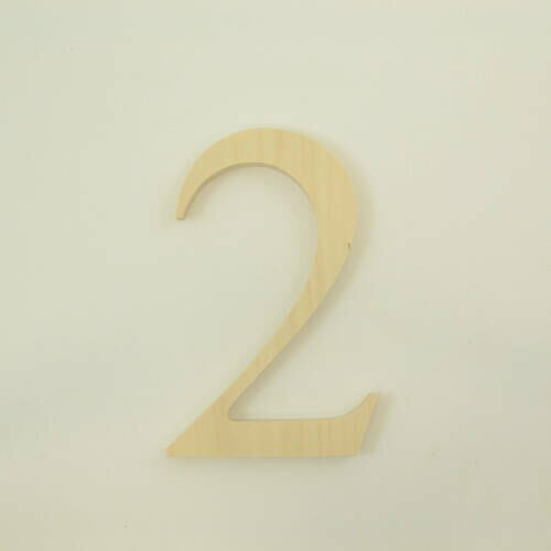 Package of 1, 18 Inch X 1" Baltic Birch "2" Plywood Numbers In The Times New Roman Font | Thick For Art & Craft Project, Made in USA