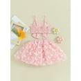 thumbnail image 2 of Mevireiy Baby Girls Bow Knot Halter Crop Tops Butterfly Elastic Waist Mesh Tulle Skirt, Pink, 18-24 Months, 2 of 7