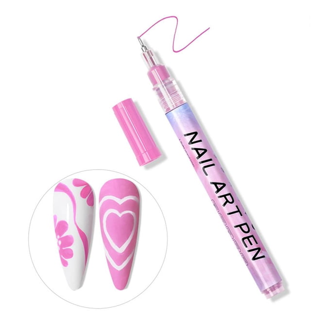 Bolígrafos para decoración de uñas, pinceles, herramienta para puntear, esmalte de uñas, grafiti, 12 colores de manicura U0S7