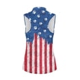 thumbnail image 3 of Uorisanigo American Flag Women's Golf Top Soft Fashionable 1/4 Zipper Moisture Wicking Casual Tennis Activewear Dog Paw Versatile Sleeveless Athletic Tops Size 2XL, 3 of 7
