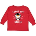 thumbnail image 3 of Inktastic I Love My Uncle with Cute Penguin and Hearts Girls Long Sleeve Toddler T-Shirt, 3 of 5