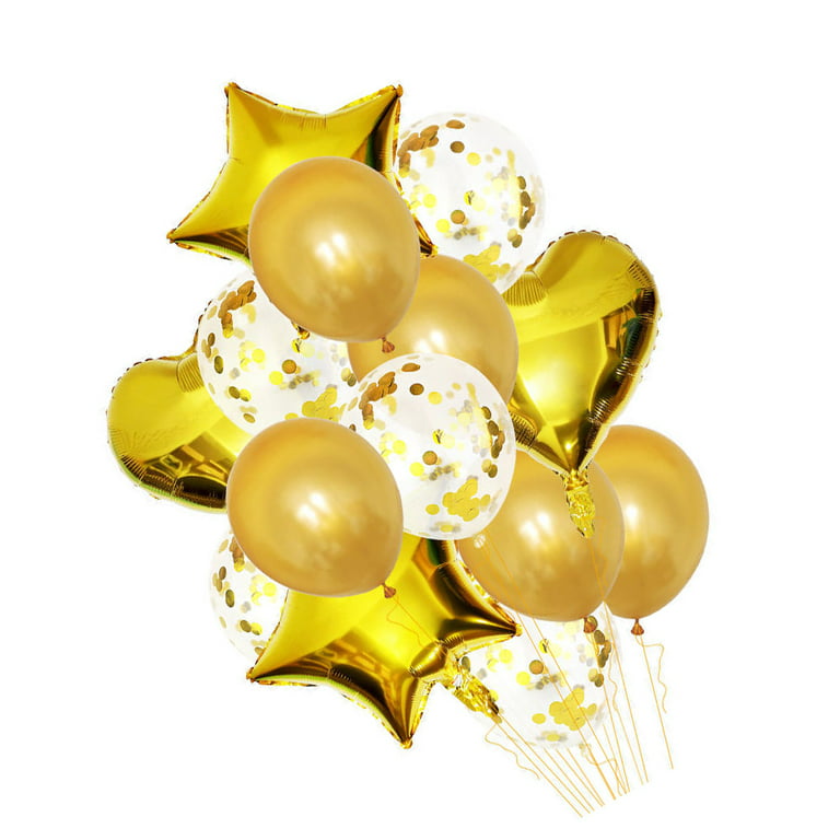 Gold shiny realistic confetti. Celebration golden confetti party decor By  WinWin_artlab