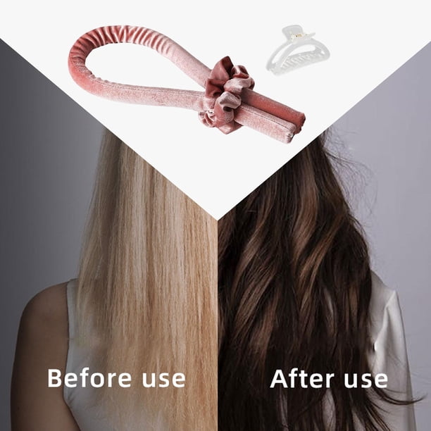 Varilla para rizar sin calor Cinta Diadema de garra Rodillo de cabellero Rizos Dormir durante Rodillos de cabellero para cabello - ROJO Salvador Varillas de curling
