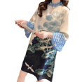 thumbnail image 4 of Vestido Cheongsam chino Qipao manga 3/4 de verano tradicional elegante vestido de noche Cheongsam mejorado para vacaciones de graduación, 4 of 8