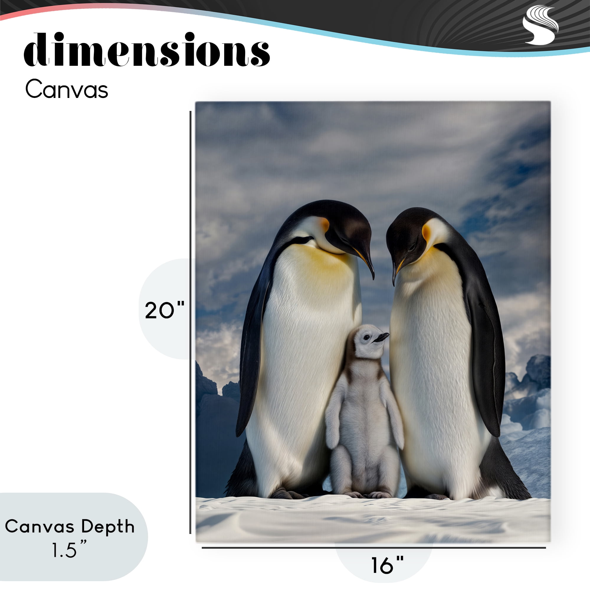 Stupell Industries Penguins In The Wild Canvas Wall Art, design by Scott Stulberg