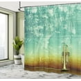 thumbnail image 5 of Ambesonne Music Shower Curtain, Old Worn Trumpet Grungy, 69"Wx84"L, Sea Green Brown, 5 of 5