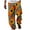 Orange, variant on Mens Casual Pants 2025 New African Dashiki Style Summer Casual Hawaiian Holiday Ankara Beach Floral Classic Fit Trousers Red XXXL