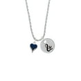 thumbnail image 2 of Delight Jewelry Silvertone Small Long Blue Heart Silvertone Script Initial Disc - & - Charm Necklace, 20"+3", 2 of 4