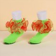 thumbnail image 2 of Big Ruffle Ankle Socks Baby Kids Double Lace Turn Cuff Sock for Girls Cute Frilly Dress Socks 0-6 Months 6-12 Months 2T 3T 4T 5T 6T 7T 8T 9T 10T Kids, 2 of 9