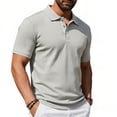 thumbnail image 2 of Mens Waffle Knit Golf Shirt Short Sleeve Collared Modern Fit Summer Business Casual Button Down Quick Dry Athletic Pullover Shirts, Soft Stretch Lightweight Breathable Tees for Daily Wear, 2 of 7