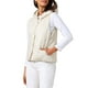 thumbnail image 4 of Chaleco sin mangas acolchado ligero con capucha para mujer, botón, talla S, color albaricoque, 4 of 6