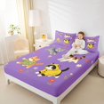 thumbnail image 3 of Manfei Floral Kitten Queen Sheets, Garden Cat Animal Queen Sheet Sets, Lavender Purple, 4 Pieces, 1 Flat Sheet, 1 Fitted Sheet and 2 Pillowcases, 3 of 6