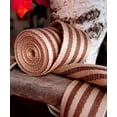 thumbnail image 2 of AK-Trading 1.5" inches x 10 Yards Brown Striped Faux Burlap Ribbon for Decoration, Gift Wrapping & Crafting (Brown Stripe), 2 of 2