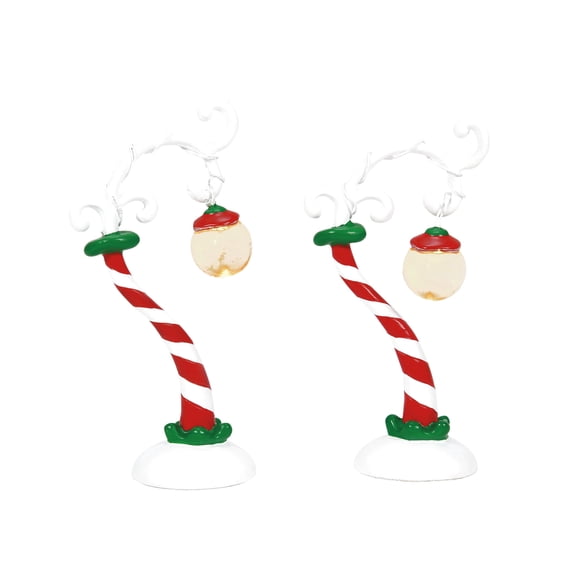 Department 56 Grinch Village Grinch Streetlights Christmas Accessory Figurine Set, 2 Pieces 3.8in H