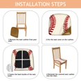thumbnail image 4 of Baseball Pattern Seat Covers for Dining Room Chairs Set Of 4,Stretch Printed Washable Chair Seat Cover with Elastic Ties and Button,Removable Waterproof Couch Cushion Covers, 4 of 6