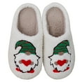thumbnail image 2 of Zapatillas navideñas de piel esponjosa, planas, de felpa, con punta cerrada, para hombres y mujeres, 2 of 9