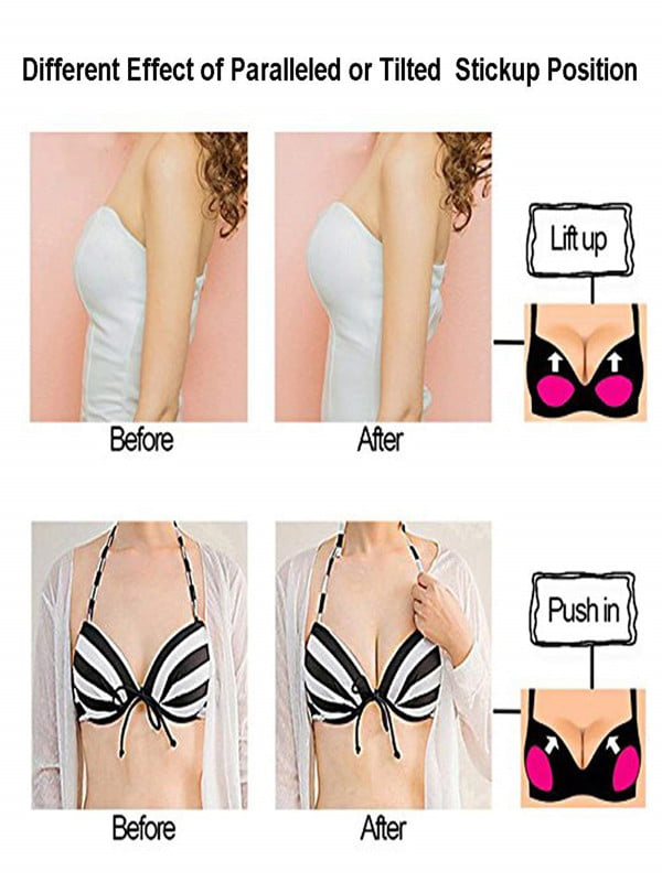 Silicone Bra Inserts Lift Breast Inserts Breathable Push Up Sticky Bra Cups for women 3 Pairs