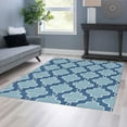 thumbnail image 2 of Linon Home Decor Linon Trio Collection Moroccan Blue/ Ivory Area Rug 8' X 10' 8' x 10' Indoor,Handmade Living Room Off-White, 2 of 5