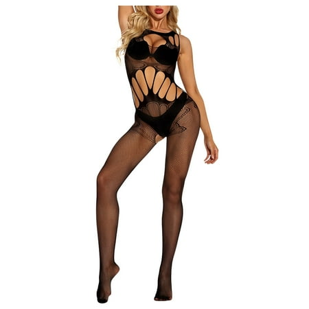 

Knosfe Women Hollow Out Lingerie Babydoll Sleepwear Lace Teddy Sexy Bodysuit