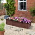 thumbnail image 6 of EHHLY 2PCS Raised Garden Beds Outdoor, Extra Thick Plastic Planter Box for Outdoor Plants, Rectangular Flower Garden Beds with Metal Stakes, Puppy Whelping Box for Small Dogs Birthing, Earthy Brown, 6 of 9