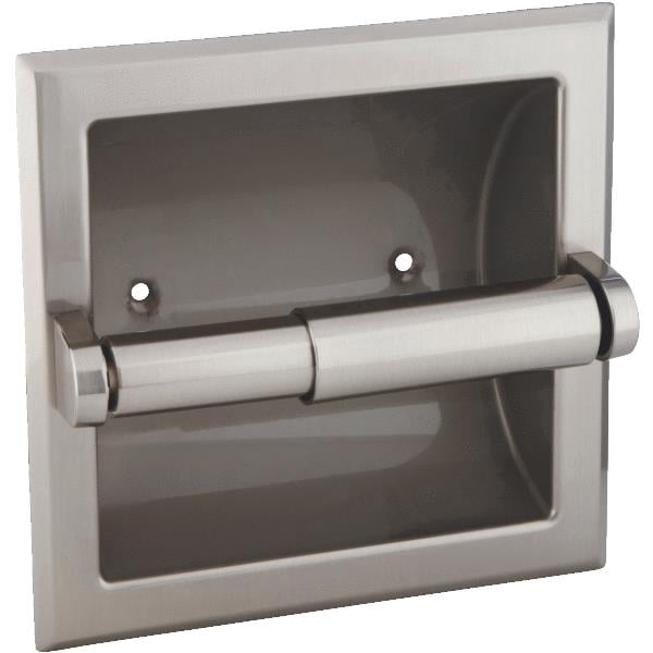 Do it Best Tools Home Impressions Aria Brushed Nickel Recessed Toilet Paper Holder — Concealed-Screw Wall-Mount, Coordinated Bath Collection