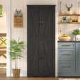 thumbnail image 2 of TEENFON 67" Kitchen Pantry Cabinet with 4 Doors, Farmhouse Pantry Cabinet with Adjustable Shelves, Storage Cabinet for Kitchen, Bathroom, Black, 2 of 7