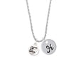 thumbnail image 2 of Delight Jewelry Silvertone Small I Love You to the Moon Silvertone Script Initial Disc - H - Charm Necklace, 20"+3", 2 of 4