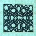thumbnail image 1 of Ahgly Company Indoor Square Oriental Light Blue Traditional Area Rugs, 7' Square, 1 of 4