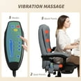 thumbnail image 3 of CoSoTower Chaise de Massage Vibrante à 7 Points, Chaise de Bureau Inclinable avec Repose-Pieds, Dossier Inclinable, Hauteur Réglable, Gris, 3 of 7