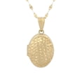 thumbnail image 1 of Cadena Con Dije Relicario Oval Facetado Oro Sólido 14k, 1 of 8