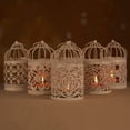 thumbnail image 5 of Small Metal Tealight Hanging Birdcage Lantern, Hollow Candlestick Tealight Vintage Metal Candle Holder Vintage Decorative Centerpieces of Wedding & Party Christmas, 5 of 8