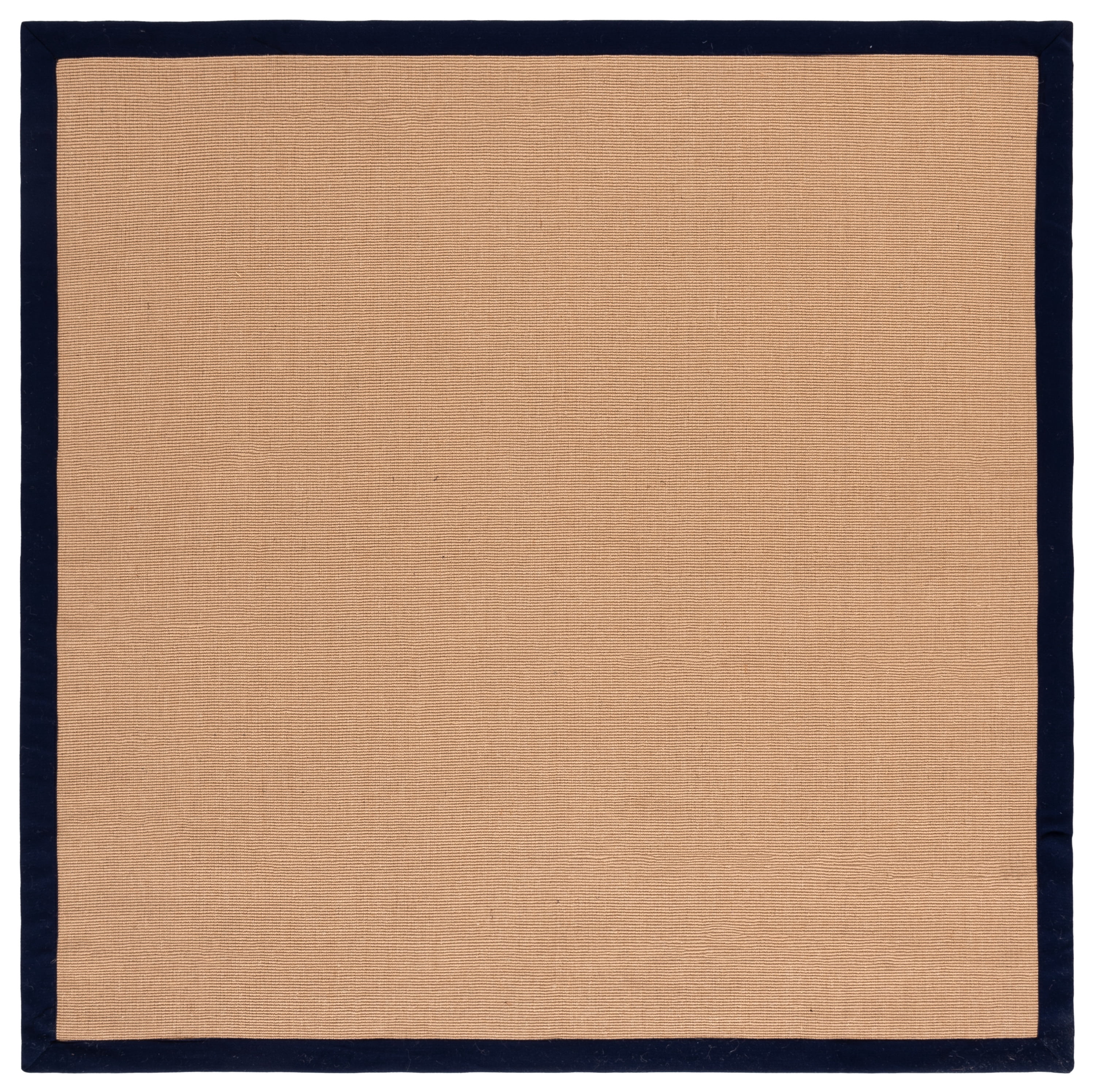 Safavieh Natural Fiber Sabrina Solid Color Area Rug, Natural/Navy, 6' x 6' Square