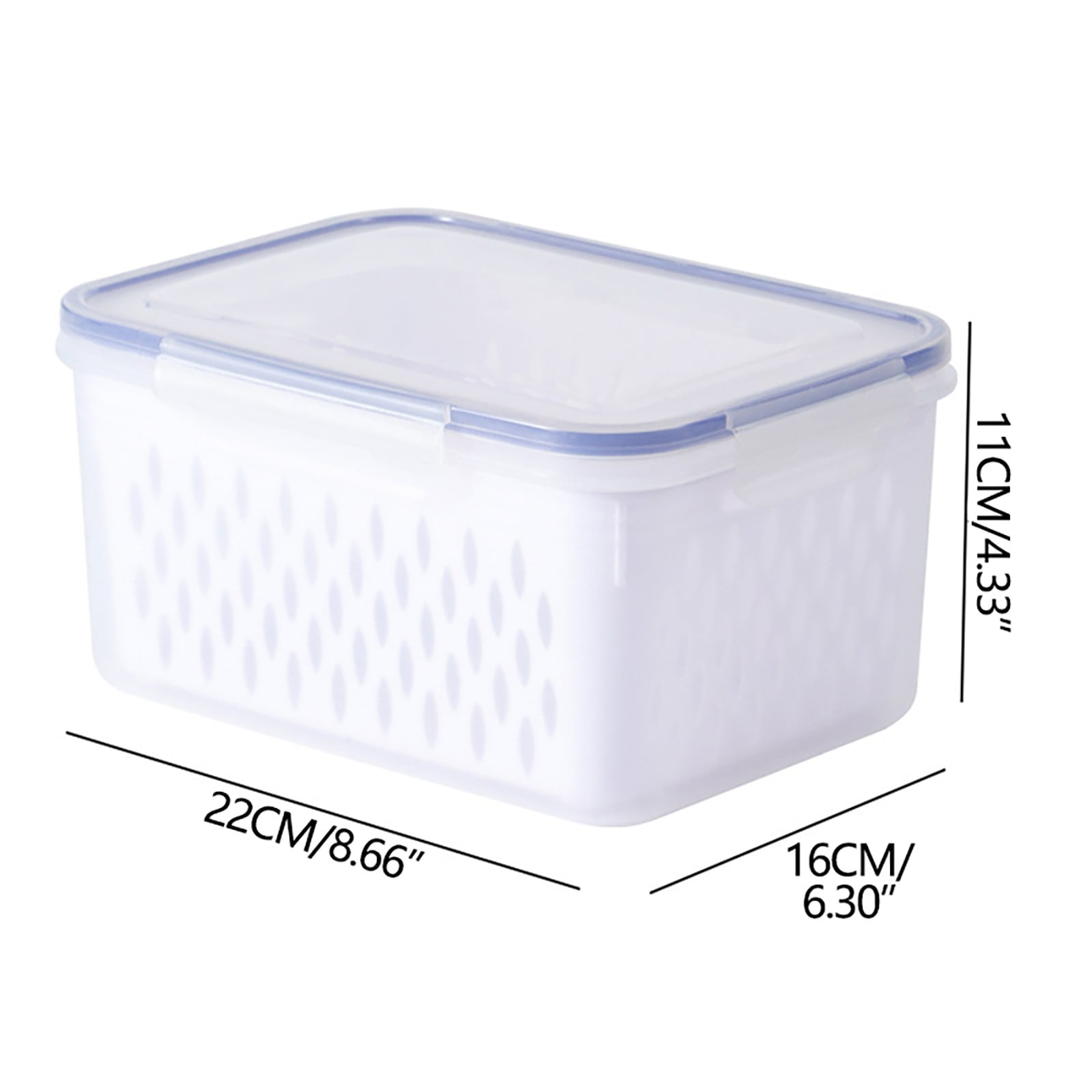 3 PCS Large Fruit Containers for Fridge - Leakproof Food Storage Containers with Removable Colander - Dishwasher & microwave safe Produce Containers Keep Fruits, Vegetables, Berry, Meat Fresh longer