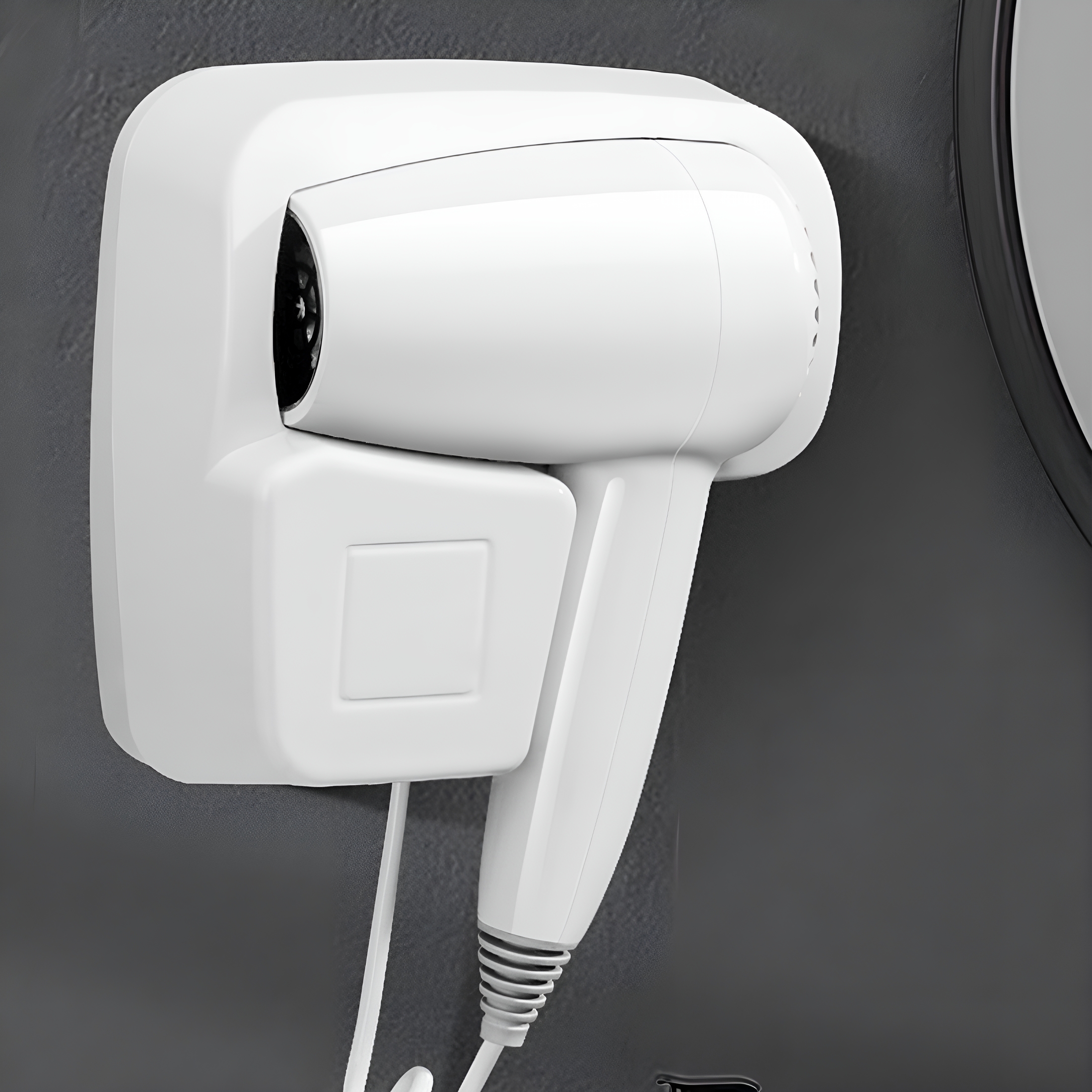 HIBIBUD 1600W Wall Mounted Hair Dryer Blow Dryer with Rack for Bathroom Hotel
