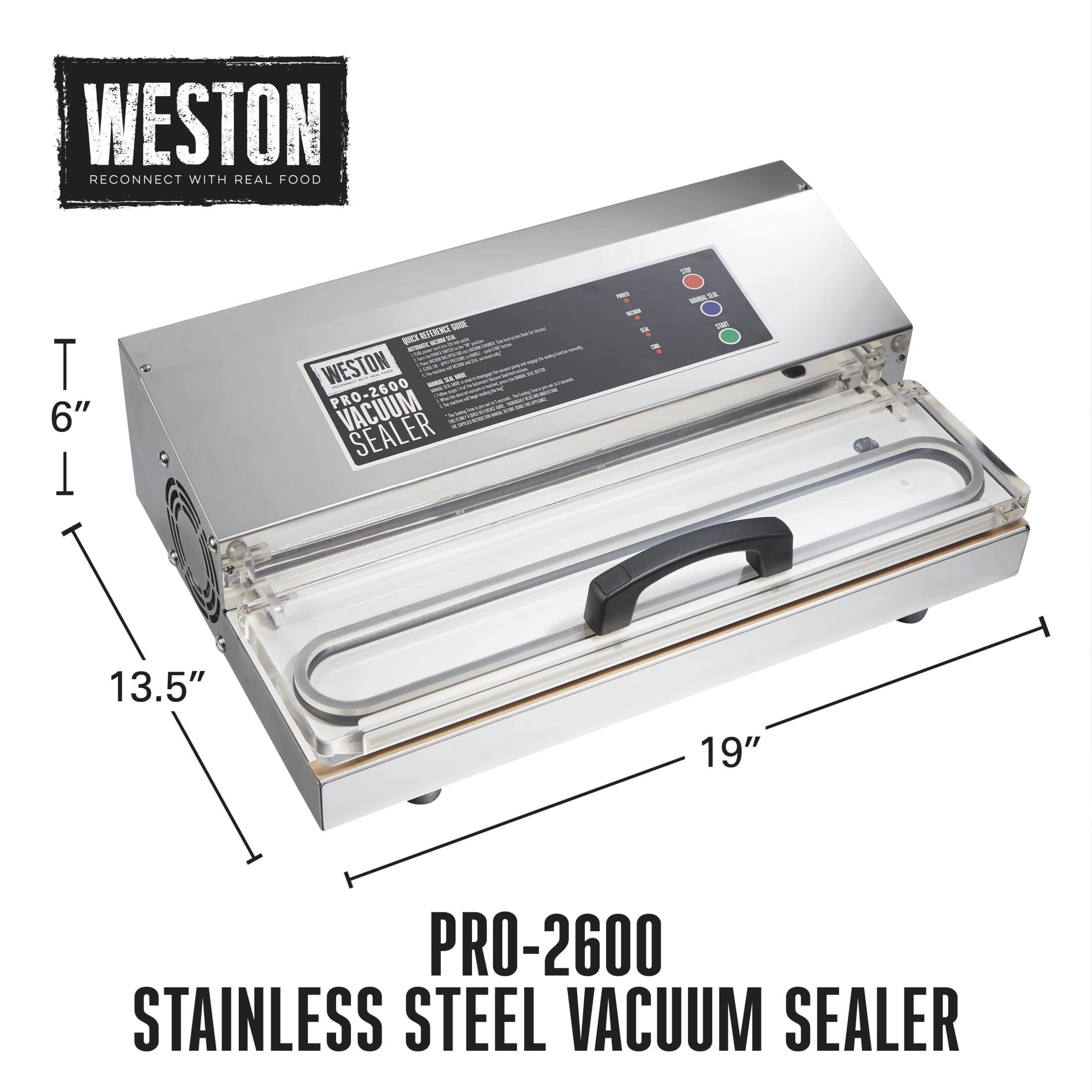 Weston Pro-2600 Stainless Steel Vacuum Sealer, Commercial Grade