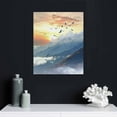 thumbnail image 5 of Nawypu Mountain Landscape Abstract Painting Canvas Wall Art For Living Room Bathroom Wall Decor For Bedroom Kitchen Artwork Canvas Prints Modern Framed Office Home Decorations Watercolor Picture, 5 of 5