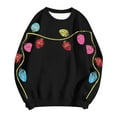 thumbnail image 4 of Tiweut Casual Sweatshirts for Women Sequin Festival Light Long Sleeve Shirt Holiday Crewneck Pullover Tops,Black,L, 4 of 4