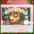 thumbnail image 2 of Red Green Theme Santa Toy Shop Banner Festive Decorative Christmas Display Santa Claus Pattern Snowflake Design Holiday Backdrop for Christmas Party Shop Display Photo Shoot, 2 of 9