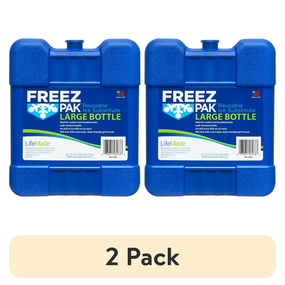 (2 pack) Freez Pak Large Ice Pack Reusable Ice Substitute Hard Shell Blue, 2.4lbs