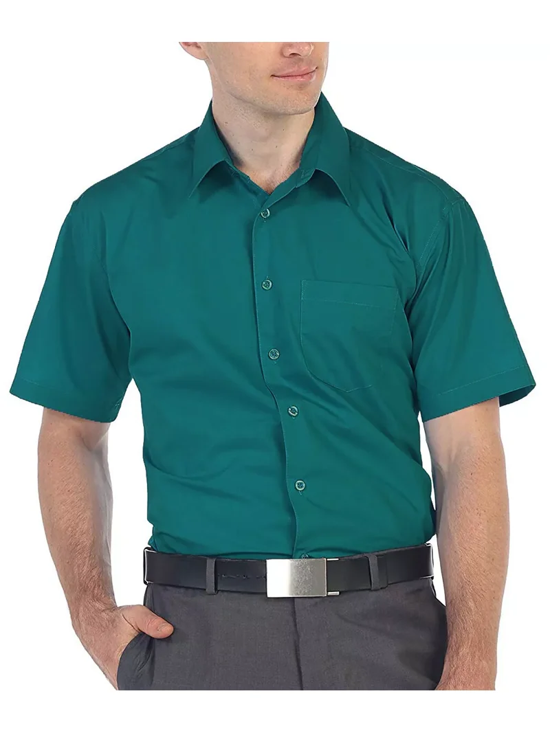 teal green dress shirt Men's Satin Teal Dress Shirt main image 1