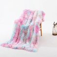 thumbnail image 3 of Tie Dyed Plush Blanket Winter Double-Layer Gift Blanket Sofa Rainbow Blanket, 3 of 5